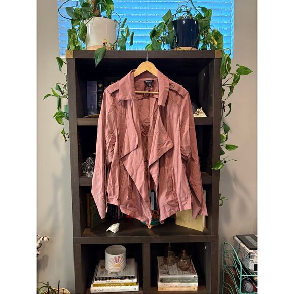 Torrid Dusty Rose / Mauve Open Front Drape Blazer Jacket Size 4 - Picture 1 of 4